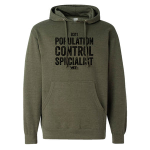 VET Tv MOS Population Control Specialist Next Level Military Green Hoodie