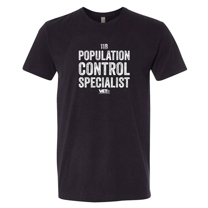 VET Tv Population Control Specialist Next Level Unisex Black Military Style T-Shirt