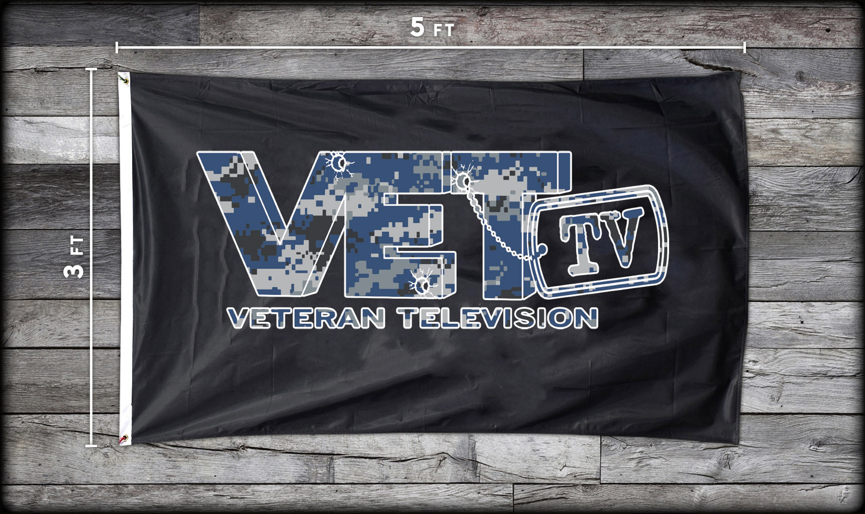 VET Tv Navy Logo Flag
