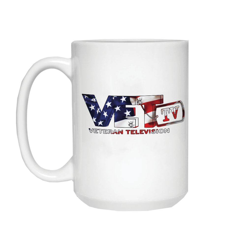 American Flag VET Tv Logo Mug