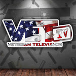American Flag VET Tv Logo Sticker