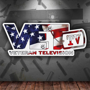 American Flag VET Tv Logo Sticker